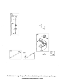 Fuel Tank/Dipstick Diagram and Parts List for 121S00 0005-2415 Briggs and Stratton Engine